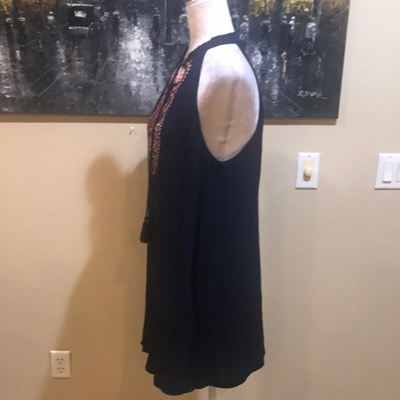 Boho Embroidered Fully Lined Halter Dress-Size XL - Picture 3 of 11